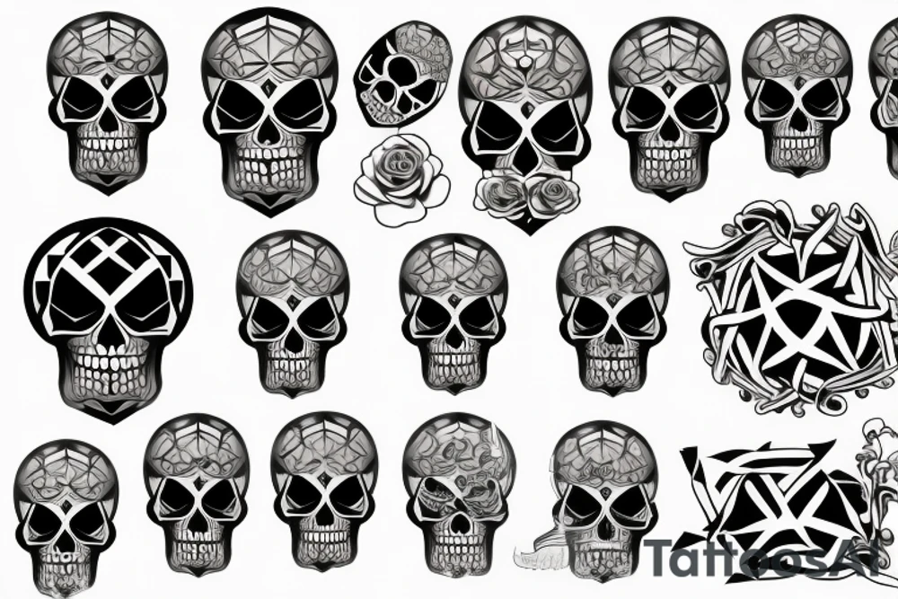 skull and bones tattoo idea