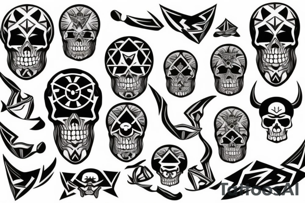 skull and bones tattoo idea