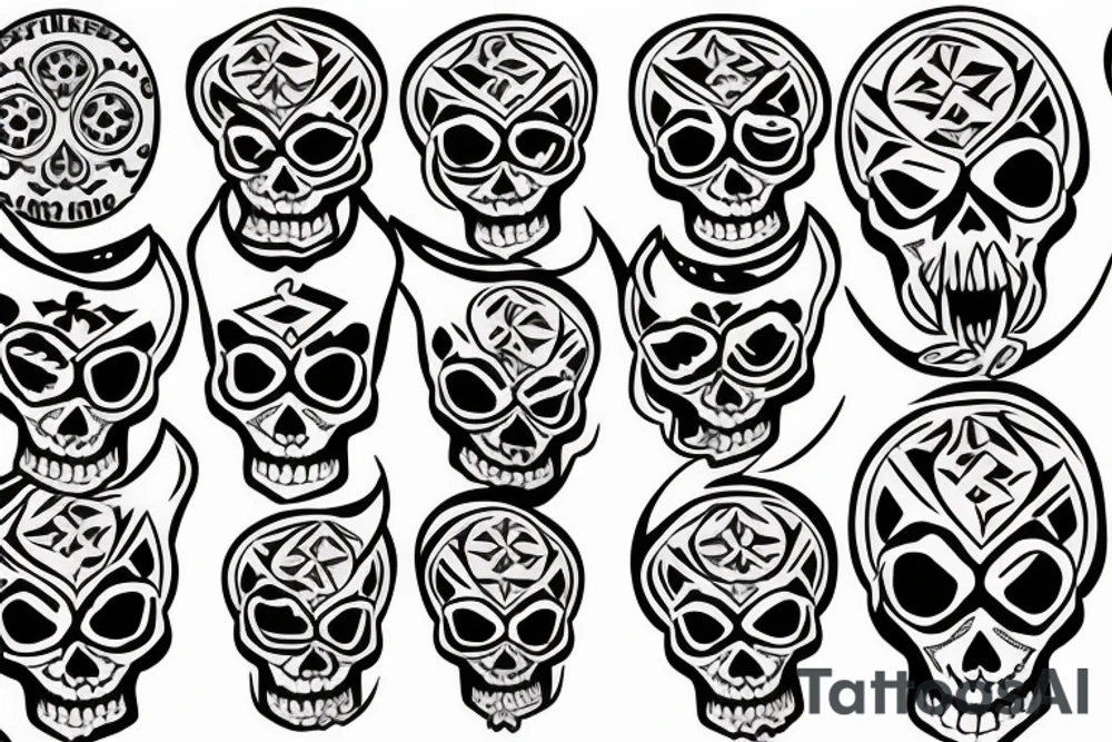 skull and bones tattoo idea