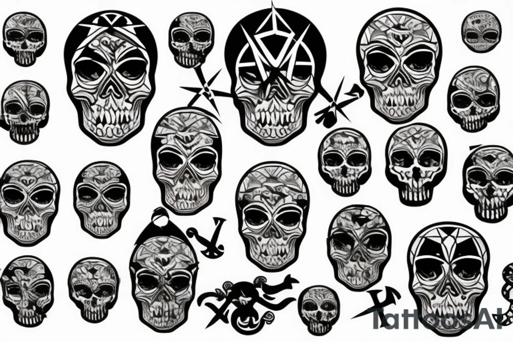 skull and bones tattoo idea