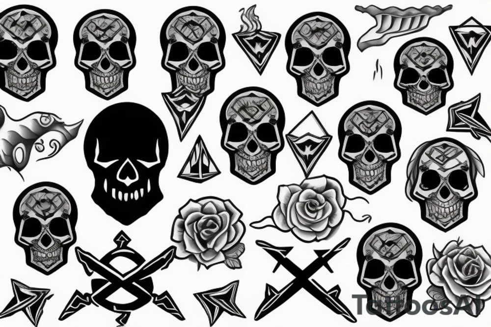 skull and bones tattoo idea