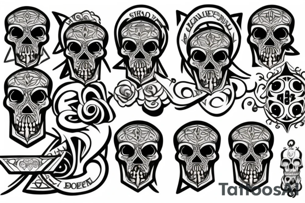 skull and bones tattoo idea