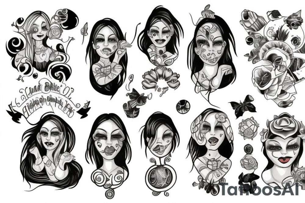 sibling, gemini, twins tattoo idea