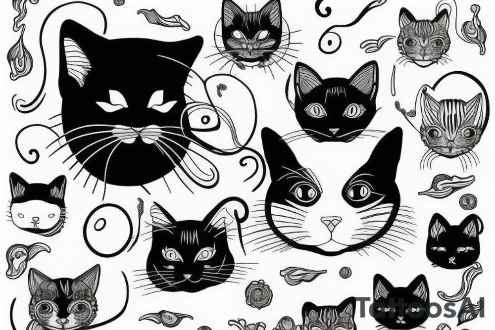 Black and white cats as yin and yang tattoo idea Black and white cats as yin and yang tattoo idea