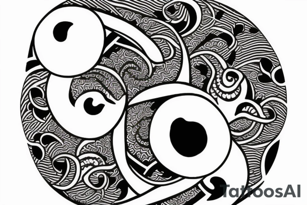 Black and white cats as yin and yang tattoo idea
