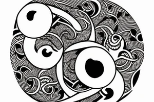 Black and white cats as yin and yang tattoo idea