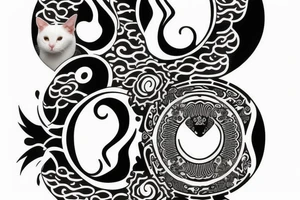 Black and white cats as yin and yang tattoo idea