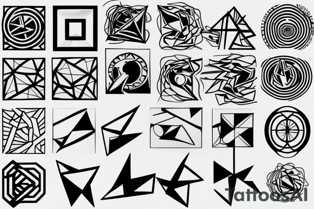 geometrical representation of a black hole tattoo idea