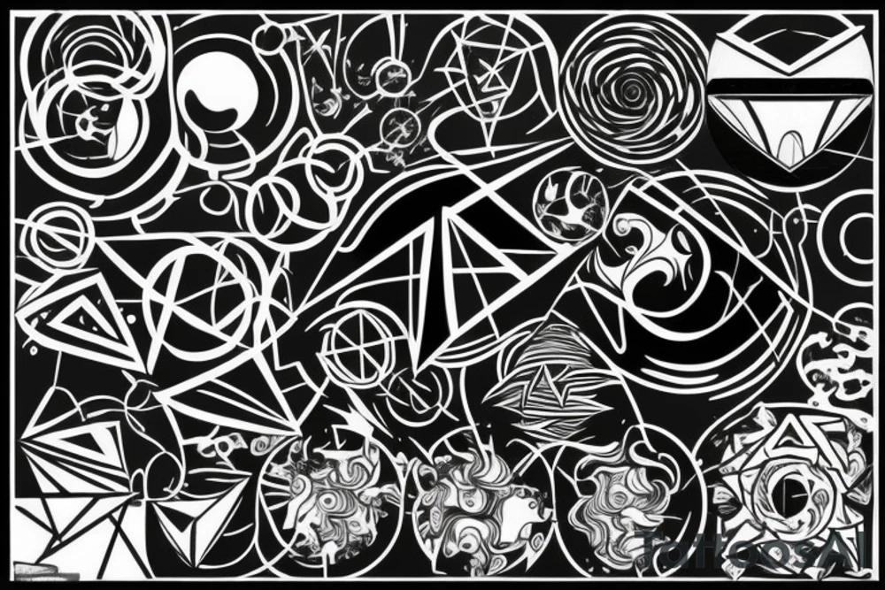 geometrical representation of a black hole tattoo idea