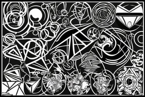 geometrical representation of a black hole tattoo idea