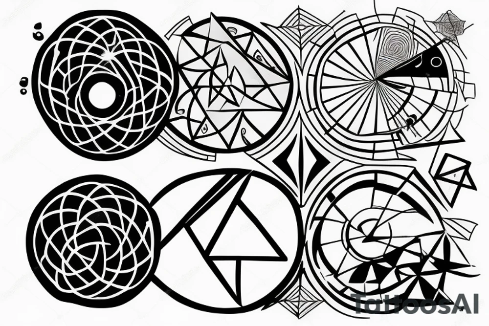 geometrical representation of a black hole tattoo idea