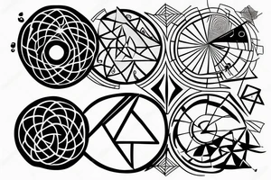 geometrical representation of a black hole tattoo idea