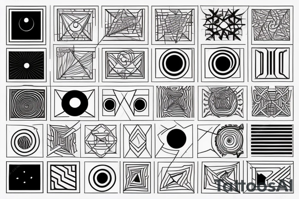 geometrical representation of a black hole tattoo idea