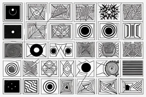 geometrical representation of a black hole tattoo idea