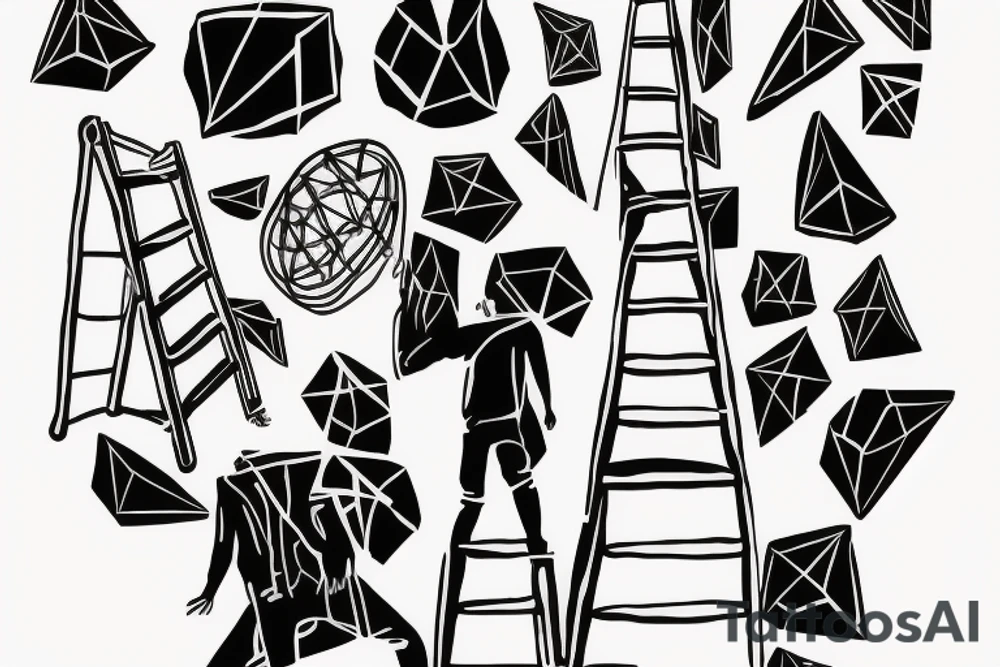 man climbing a ladder tattoo idea