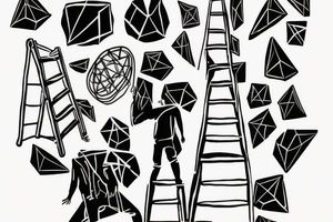 man climbing a ladder tattoo idea