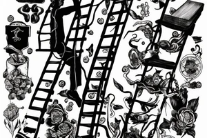 man climbing a ladder tattoo idea