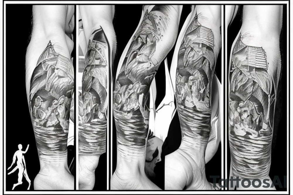 man climbing a ladder tattoo idea