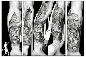 man climbing a ladder tattoo idea