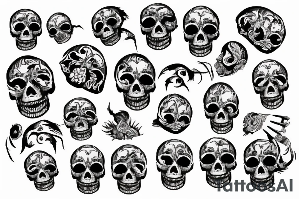 hands around the skull tattoo idea