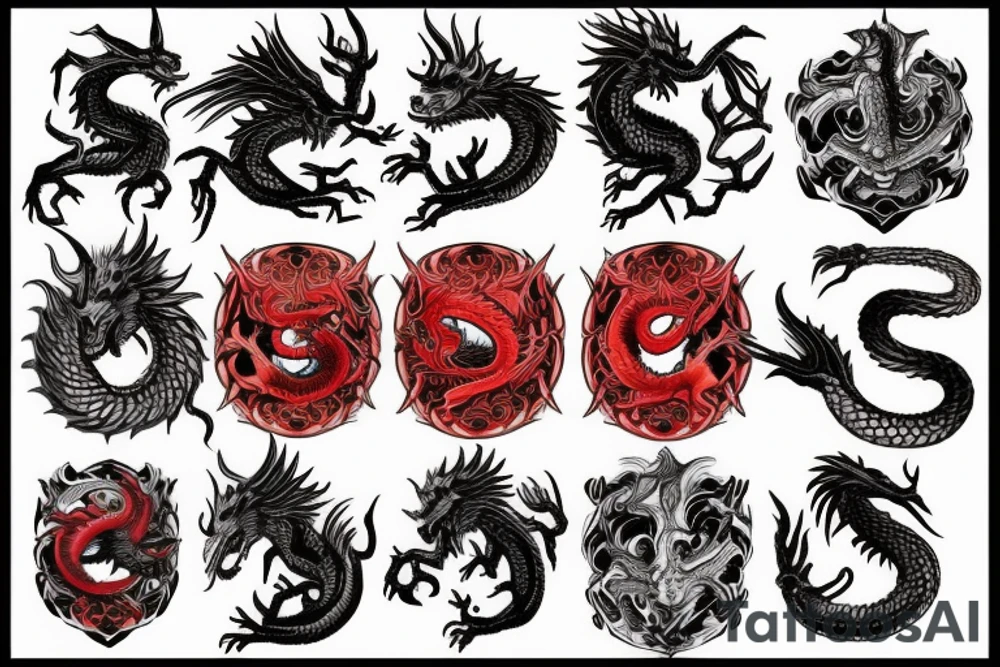 Red epic dragon scale tattoo idea