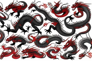 Red epic dragon scale tattoo idea