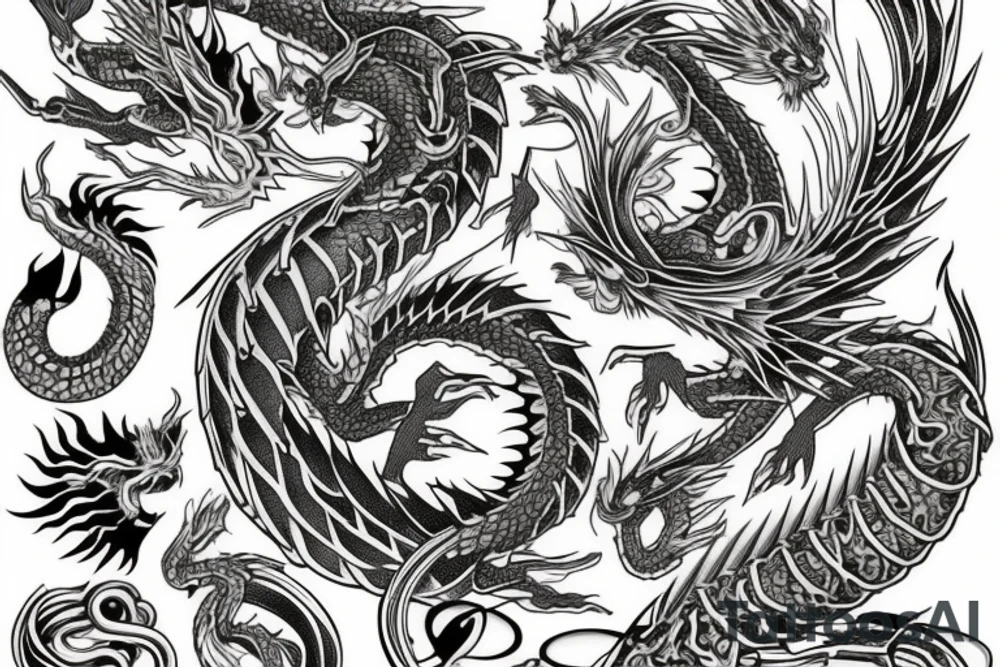 Anime dragon scale tattoo idea