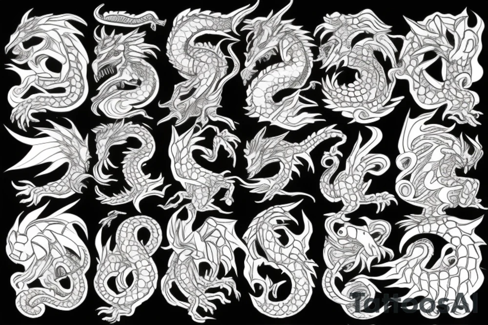 Anime dragon scale tattoo idea
