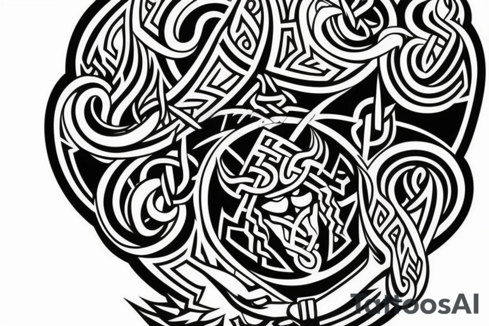 viking theme on chest, shoulder and upper arm tattoo idea viking theme on chest, shoulder and upper arm tattoo idea