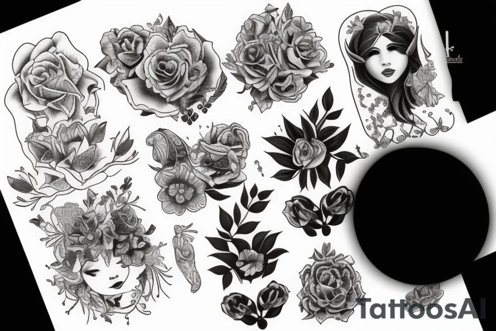 Mother with daughter and son tattoo idea