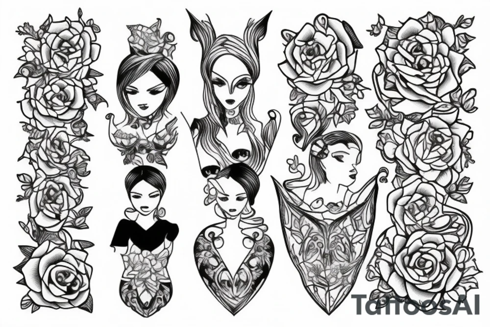Mother with daughter and son tattoo idea