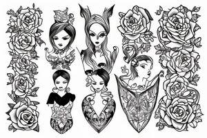 Mother with daughter and son tattoo idea