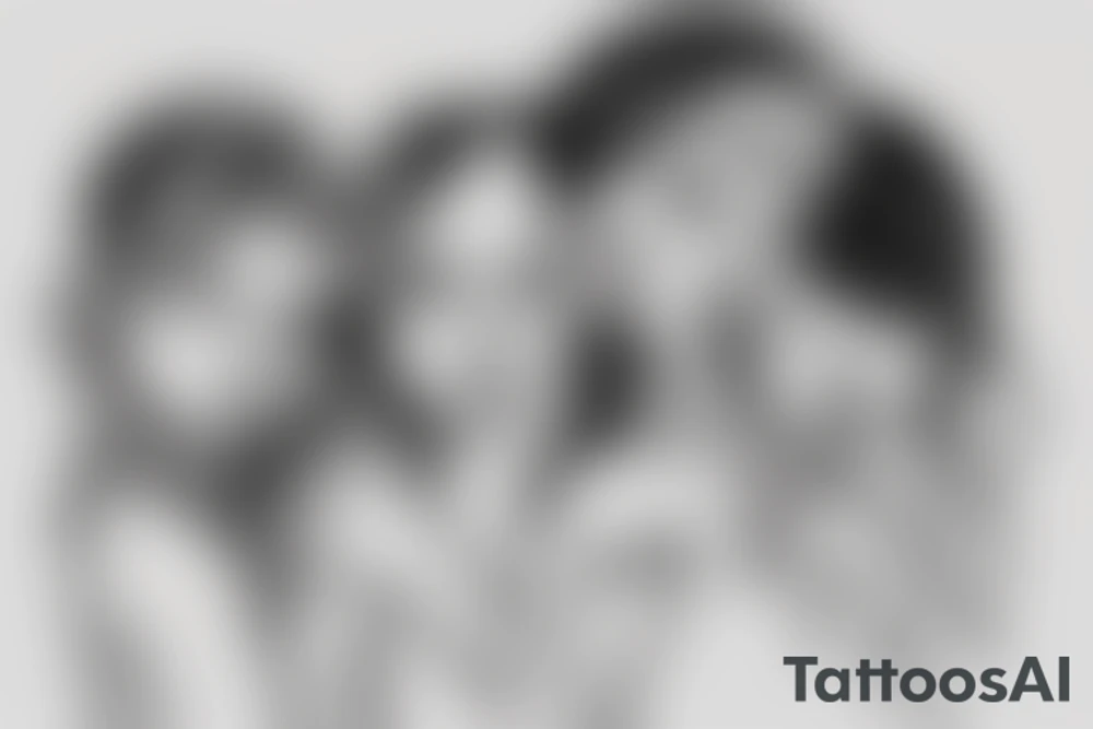 Mother with daughter and son. Make three of them together tattoo idea