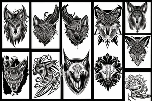 on chest wolf chase the sun
on shoulder odin horns 
on upper arm raven fly tattoo idea
