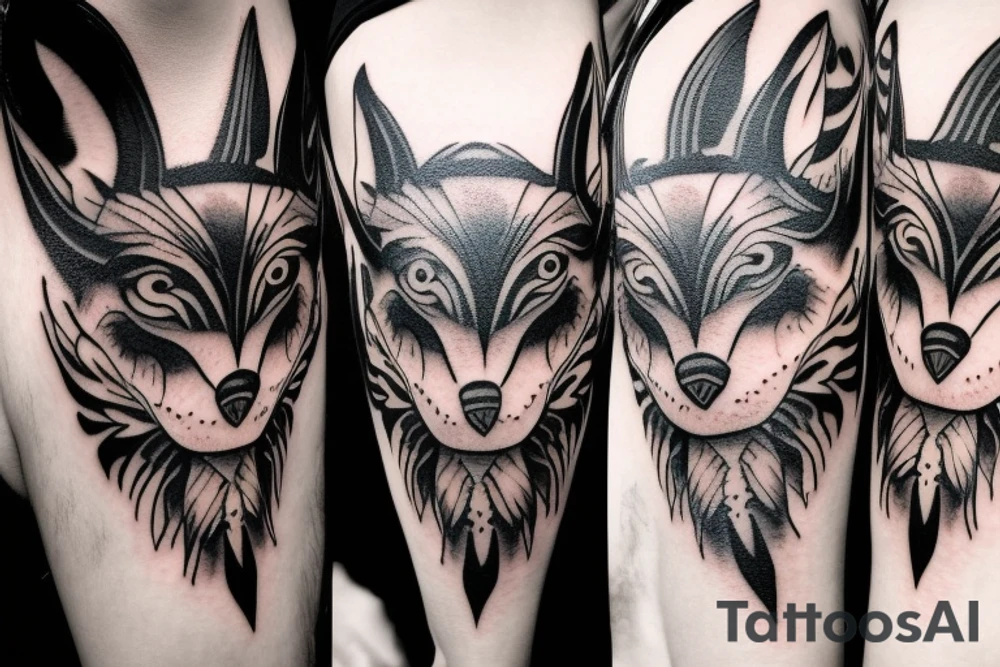 on chest wolf chase the sun
on shoulder odin horns 
on upper arm raven fly tattoo idea