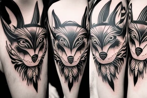 on chest wolf chase the sun
on shoulder odin horns 
on upper arm raven fly tattoo idea
