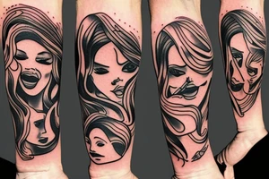 A loving Mother with daughter and a son.. Theee people only tattoo idea