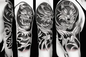 on chest wolf chase the sun tattoo idea
