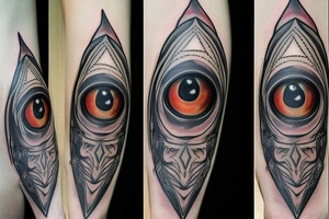 Tower of Sauron with an eye placed vertically tattoo idea