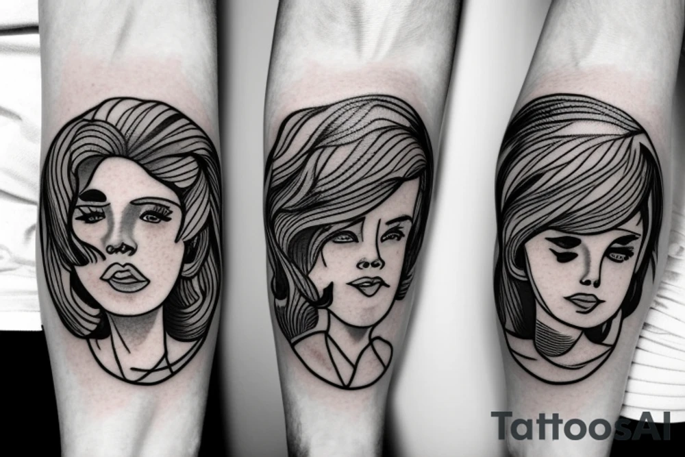 A loving Mother with a boy and a girl.  Three people only tattoo idea