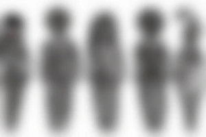 A abstract picture of a women with a boy and a girl. tattoo idea