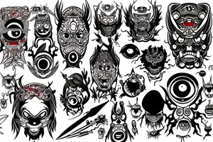 The sward with many eyes on it tattoo idea
