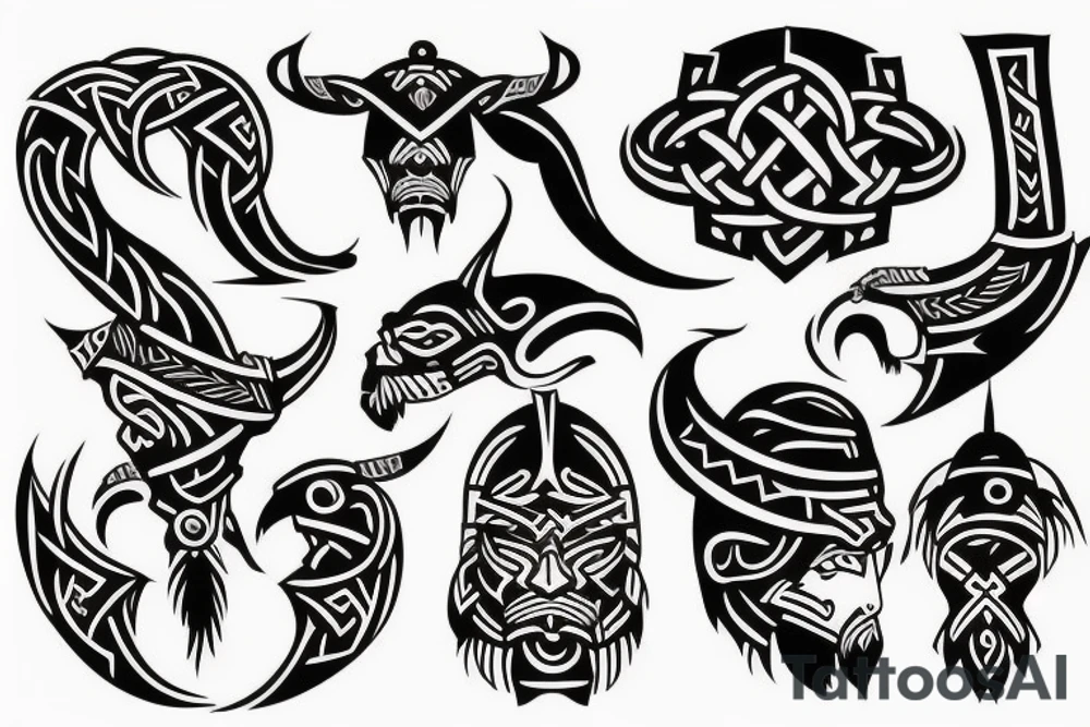 viking theme fore arm tattoo idea