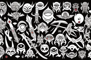 The sword with many eyes on it tattoo idea