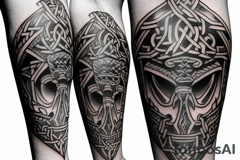 viking theme on forearm tattoo idea