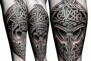 viking theme on forearm tattoo idea