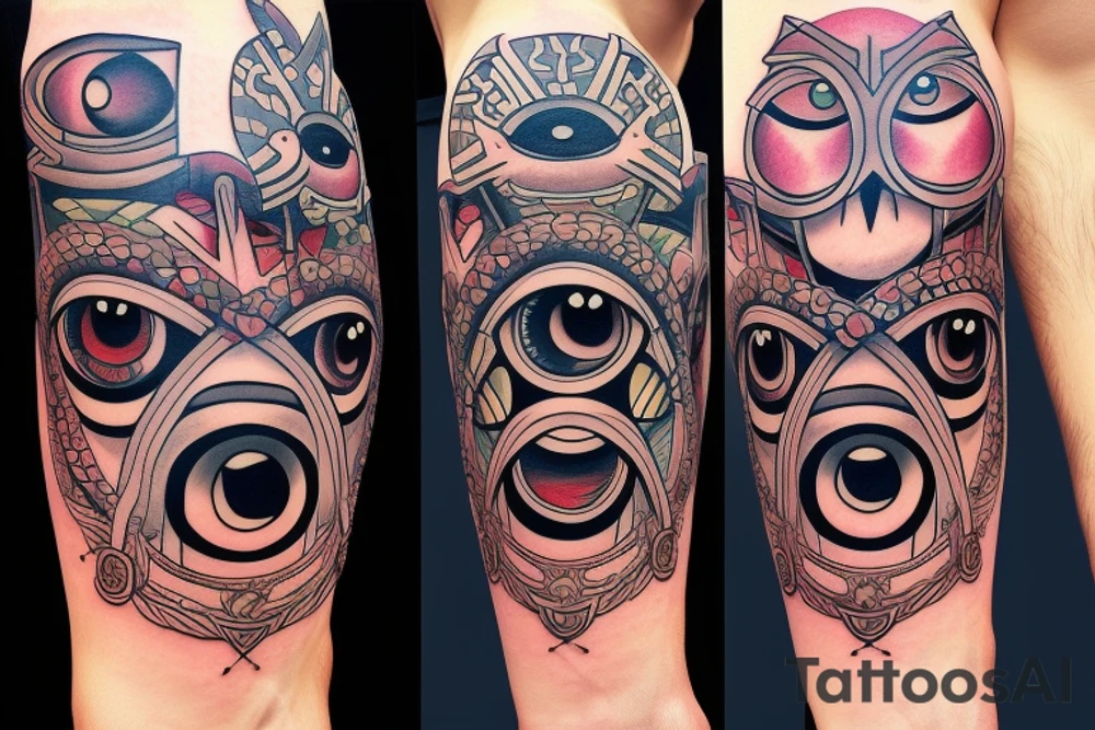 sword with many eyes on it tattoo idea