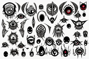 sword with many eyes on it tattoo idea