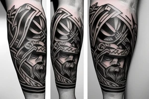 viking theme on forearm tattoo idea