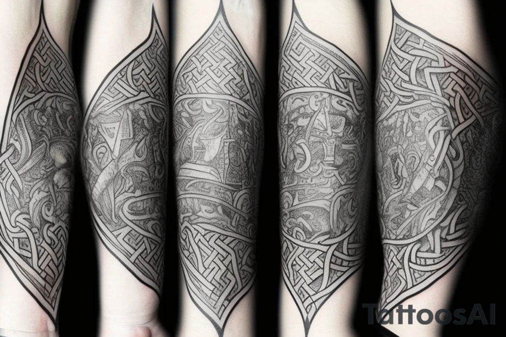 viking theme on forearm tattoo idea